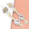 Серьги из серебра 925 пробы с белым топазом, драгоценные камни, серьги ручной работы