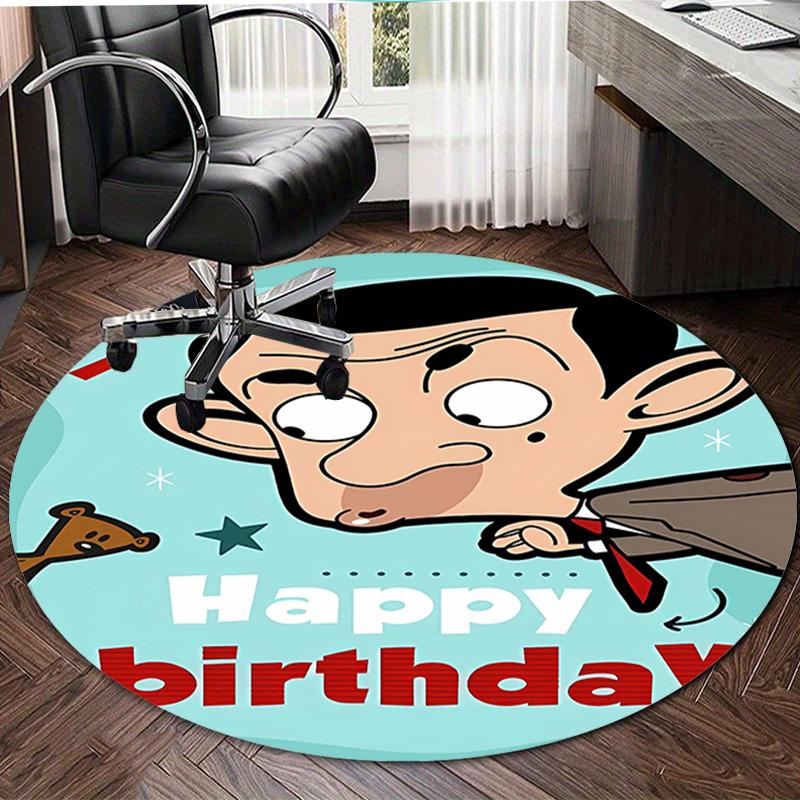 1pc Mr Bean1 Design Printed Area Round Carpet for Bedroom Living Room Home Decor Rugs Mat Non Slip Mat Rug for Bedside
