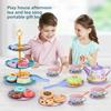 Dinosaur Childrens Play House Toys Pretend Play Afternoon Tea Plastic Unicorn Cup Dessert Cake Toy Collection