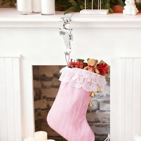 Металлический крючок для рождественского чулка, держатель для чулка на камин, снежинка, олень, дерево, Санта, крючок для каминной полки для подвешивания праздничных украшений, гирлянд