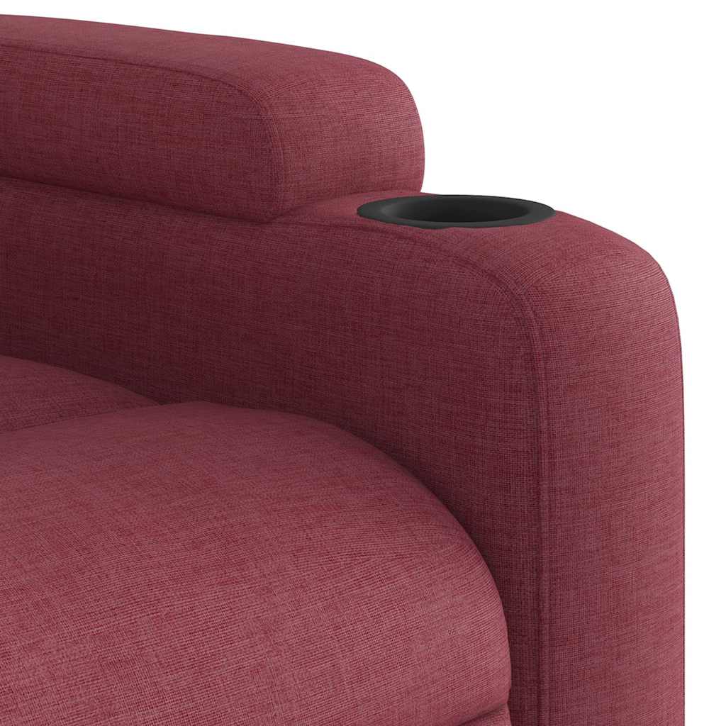 Electric Massage Chair with Lift Assist Burgundy Fabric