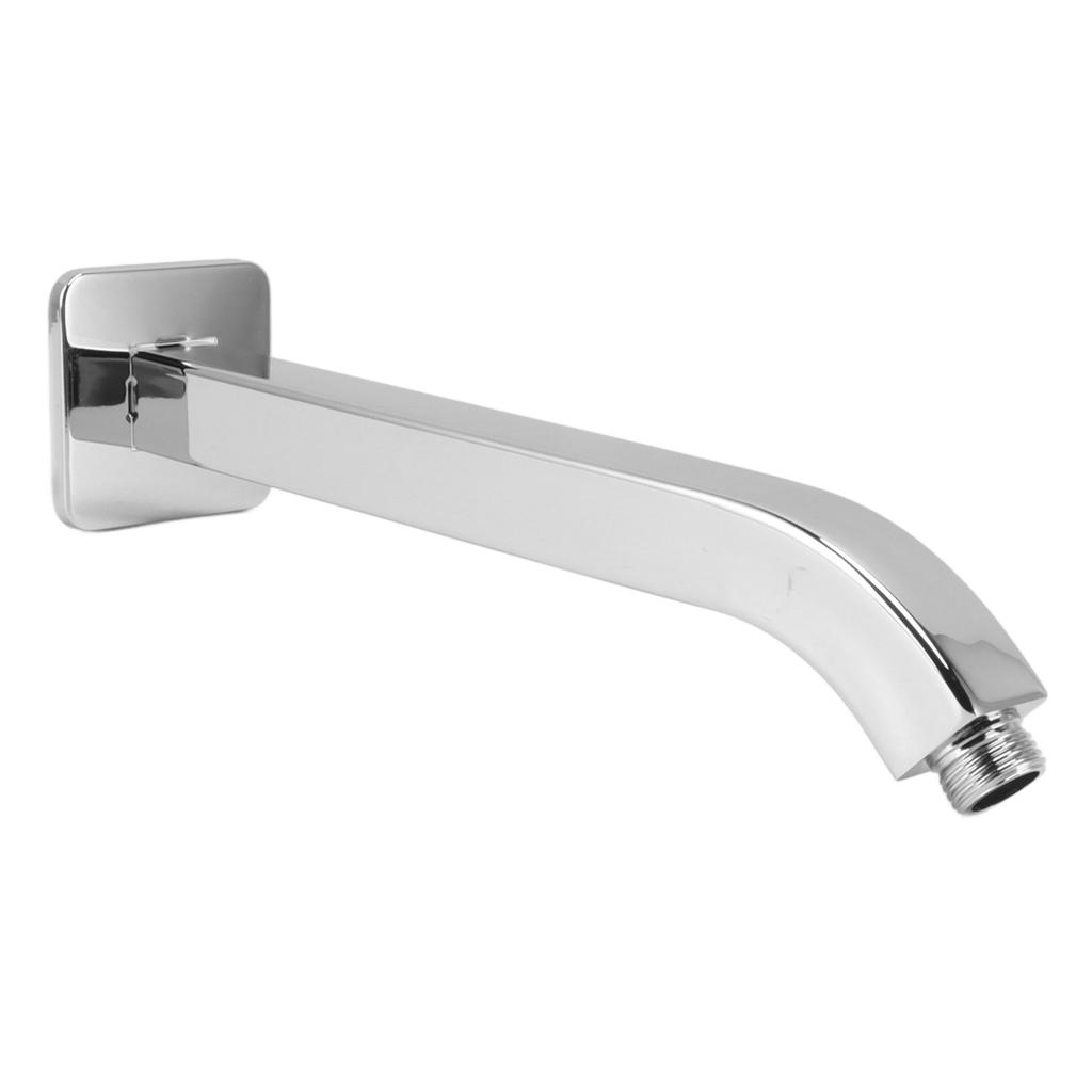 Shower Head Arm Square Brass Wall Mounted Rustproof 10in Shower Head Extension Arm for Bathroom