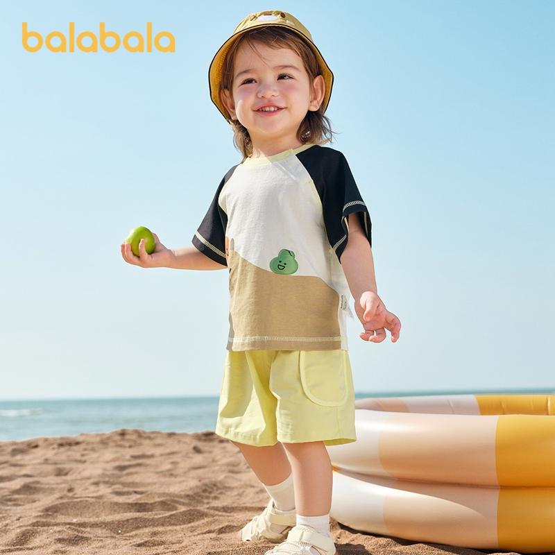 Balabala Baby Short Sleeve Set, Boys' Summer Dress, Girls' Stylish Two piece Set, 2025 New Style, Fresh and Cute