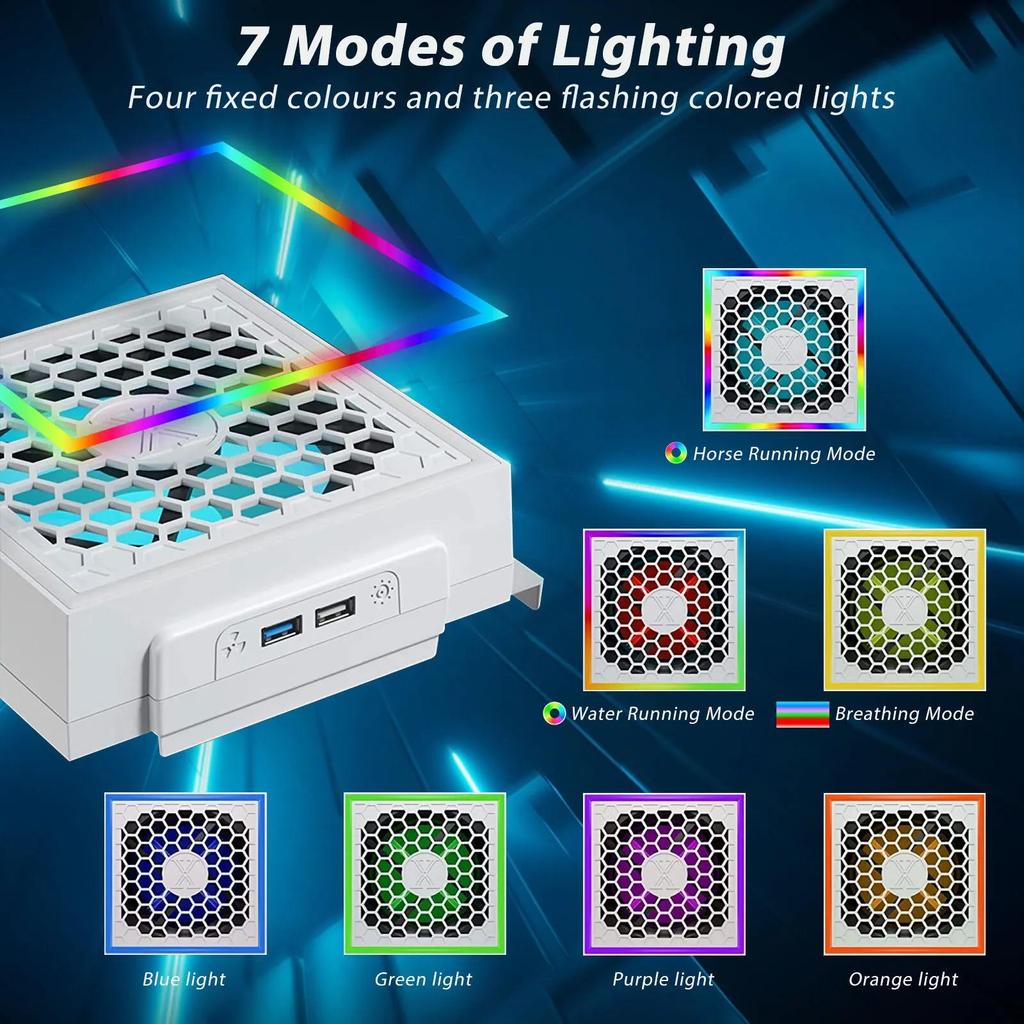 Вентилятор охлаждения RGB для Xbox Series S Регулируемая 3-скоростная система охлаждения Аксессуары