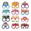 6Pcs Happy Birthday Glasses Frame Baby Shower Kids Boys Girls Birthday Party Decoration Paper Eyeglasses Eyewear Photo Prop Party Supplies