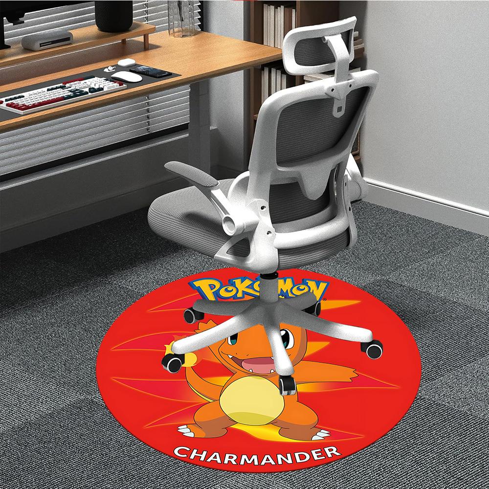 1 шт. Коврик для офиса Pokemon Charmander, Круглый ковер для помещения, Подходит для офиса, Под офисные стулья, Спальни, Гостиной, Декор для дома, Декор комнаты