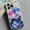 ReZero Рем Рам Желе Двухслойный Белый Чехол для Мобильного Телефона для iPhone 17 16 15 14 13 12 11 Air Pro Max Plus Защитный
