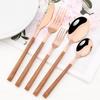 16/24/30Pcs Gold Imitation Wooden Handle Dinnerware Cutlery Set Stainless Steel Tableware Knife Fork Spoons Silverware Western Flatware