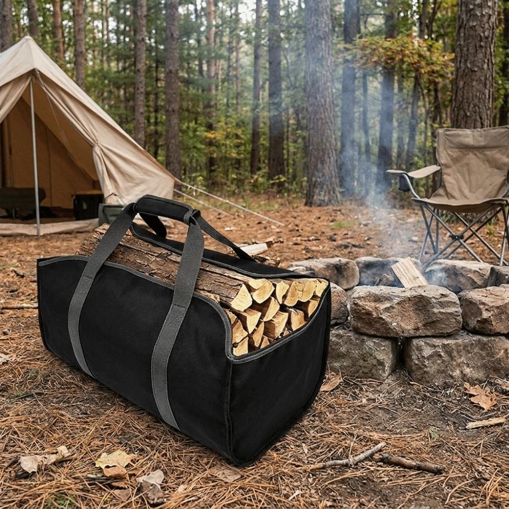Oxford Cloth Log Carrier Large Capacity Wood Carry Bag Fireplace Wood Holder Outdoor Camping