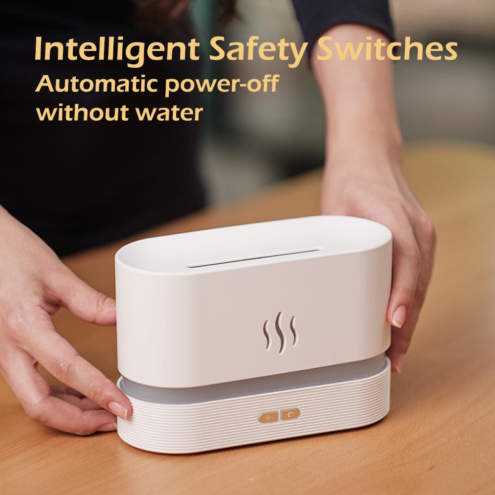 Увлажнитель духов Ультразвуковой увлажнитель воздуха со светодиодной подсветкой Имитация красочного пламени Аромат эфирного масла Пламенная лампа