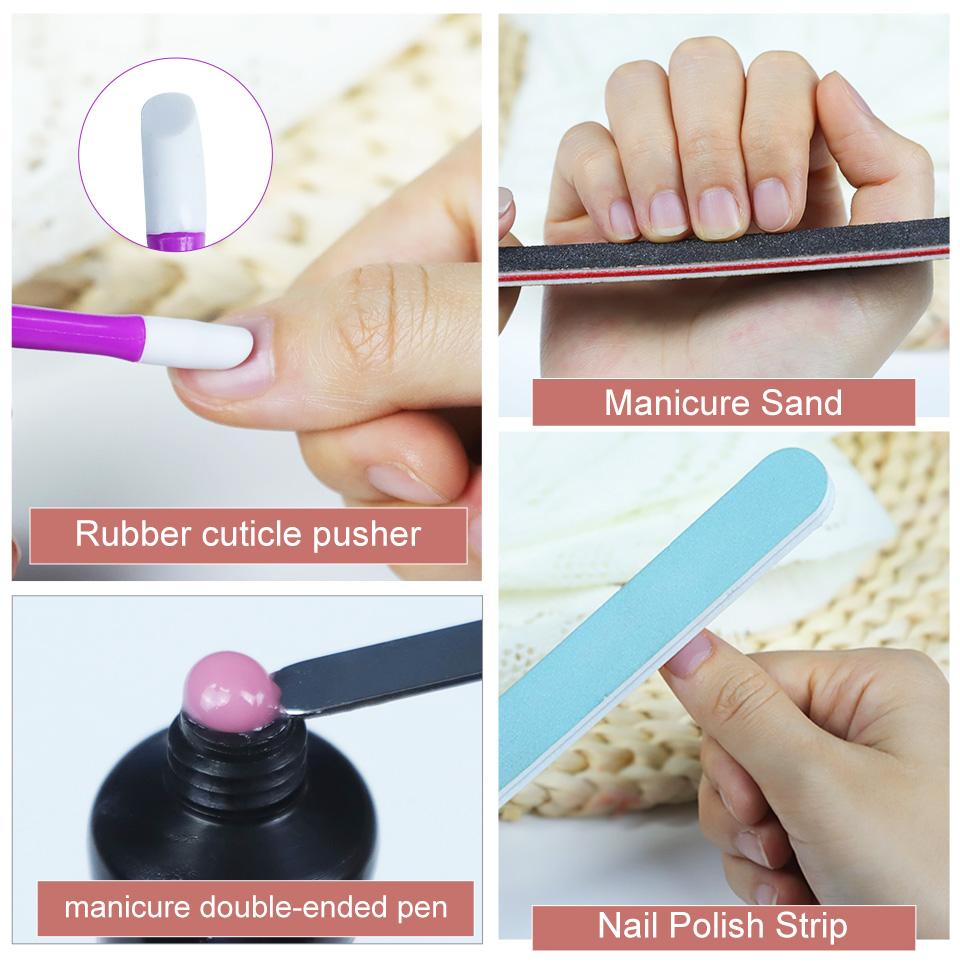 54/36W Lamp Nail Tools Sets For Gel Polish Set For Manicure Nails Art Semi Permanent Gel Varnishes Lacquer Poly Acrylic Gel Kit