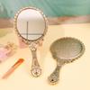 High Definition Carved Small Mirror Pattern Handle Portable Dressing Mirror  Bedroom