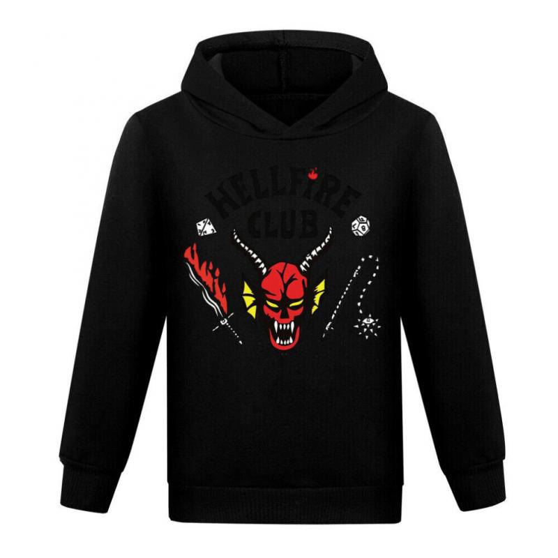Kids Stranger Things Long Sleeve Pullover Winter Sweatshirts Hooded Pullover Casual Tops