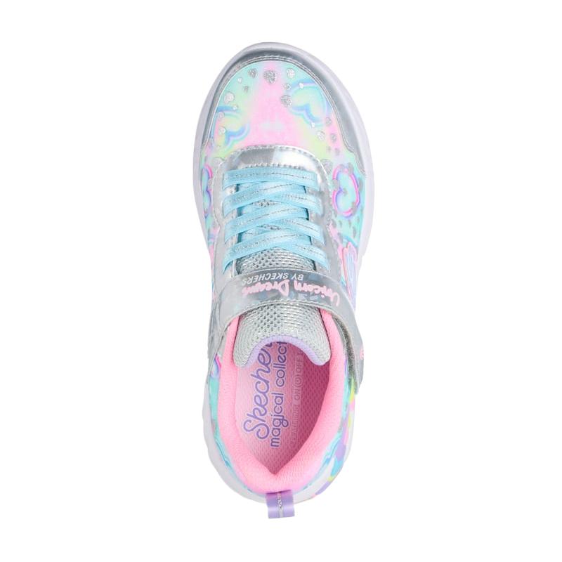 Skechers S-Lights Модные Удобные Универсальные Простые Низкие Подростковые Повседневные Кроссовки Подростковые Кроссовки Серебристо-Синие 303063L-SMLT