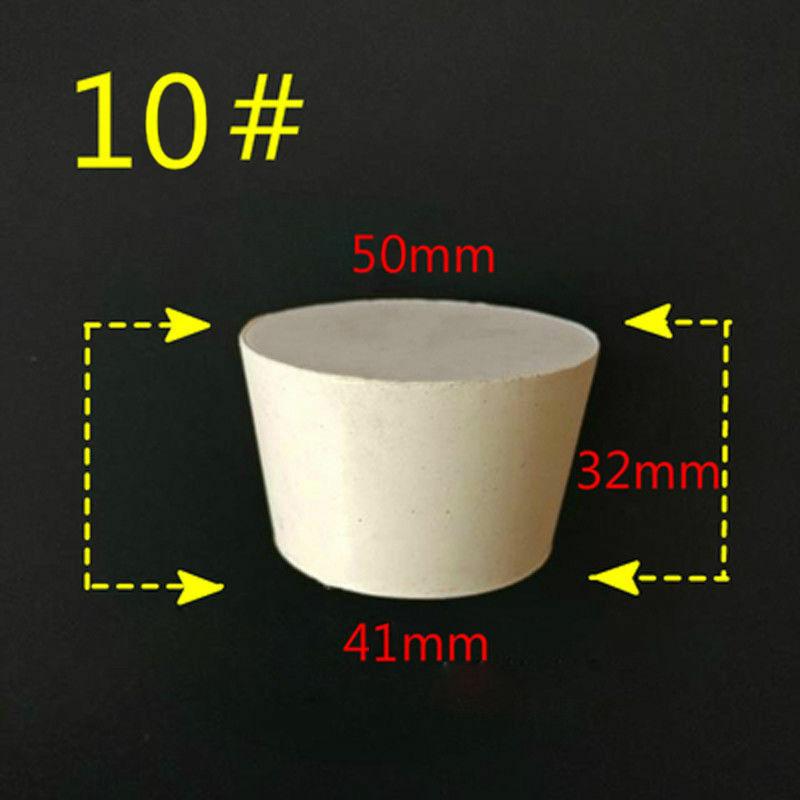 1/5/10pcs White Laboratory Wine Bottle Rubber Plug Pipe Push-in Sealing Plug Tapered Hole 23 Assorted Size 000#-20# Assortment 7
