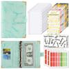A6 PU Leather Wallet Binder Budget Set Planner 6 Colors Budget Binder Cash Envelops for Money Saving