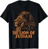 Domineering Lion Judas Jesus Christian Men's Gift Women's T-Shirt Vintage T-Shirt Animal Fashion Short Sleeve Top Streetwear