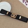 Female Wide Elastic Waistband Metal Buckle Belt For Women Waist Band Cummerband
