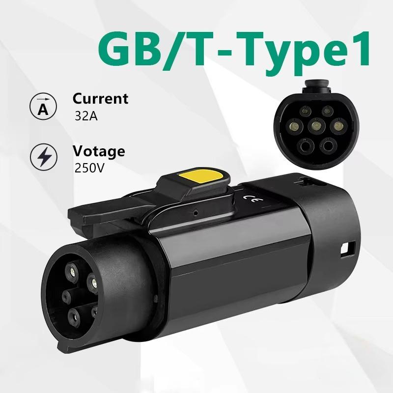 32A 7кВт GB/T на Type 1 Адаптер для электромобиля, гнездо GB/T на SAE J1772 Конвертер для Украины России Зарядки электромобилей