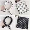 Women Elegant Polka Dot Printed Bandanas Square Scarf Fashion Soft Satin Head Scarf  Handkerchief