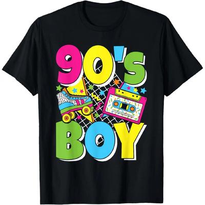 Парень 90-х Тематическая вечеринка 1990-х Костюм Наряд Мужчины Мальчики Футболка