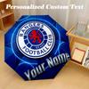 Автоматически складывающийся зонт с 8 ребрами, принт Rangers FC, текст с индивидуальным именем, портативный дождевик