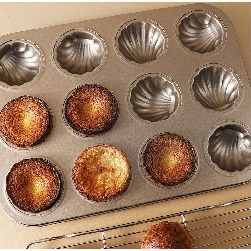 Shell Shaped Household Muffin&Rice Cake Mold Dessert Baking Tray Carbon Steel Material Sturdy Durable Non Stick Party Cake Make