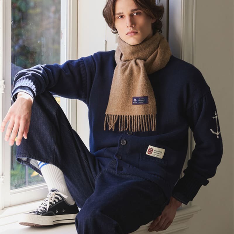 ABRAHAM MOON Шарф из мериносовой шерсти 25 см - Верблюжий