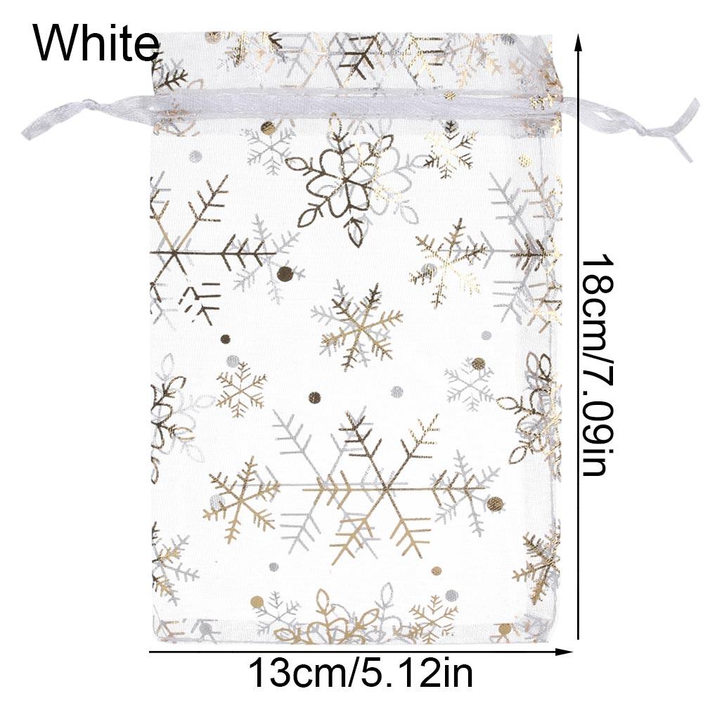 Strap Snowflake Design Organza Bags Drawstring Candy Pouch Gift Pouches Jewelry Packaging Bags