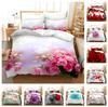 3D Flower Bedding Set King Queen Bed Down Duvet Cover Pillowcase 2/3pcs Countryside Style Bed Cover Women and Girls Home Textile Gift