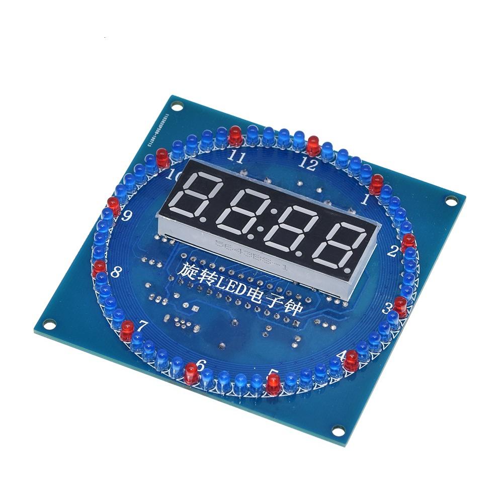 TZT Rotating LED Display Alarm Electronic Clock Module Water Lamp DIY Kit Light Control Temperature DS1302 C8051 MCU STC15W408AS