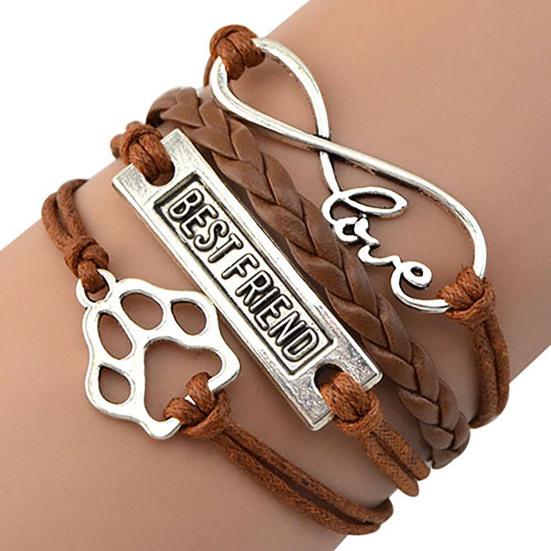 Винтажный браслет с плетением «Следы», сплав, браслет «Бесконечность» для вечеринки