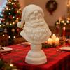 1/2Pcs White Santa Claus Head Statue Resin Figurine Christmas Tabletop Decoration Tabletop Bookshelf Home Decor Ornament