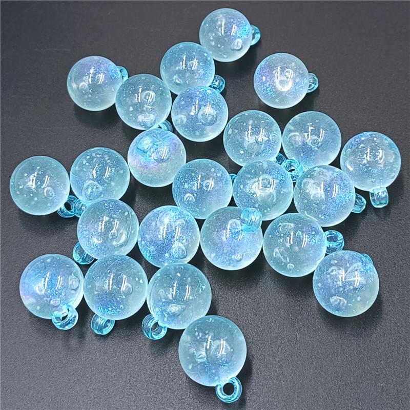 Beads Fine Shimmer Luminous Acrylic Materials DIY Accessories 10Pcs Handmade Round Creative Bubble Bracelet Necklace Making Pendant