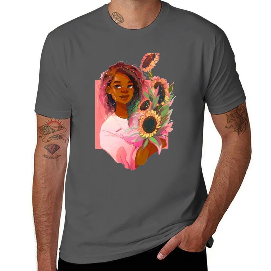 Pink Sunflowers T-Shirt T Shirts for Man Cotton Man T Shirts for Men Man T Shirt Luxury T-Shirt