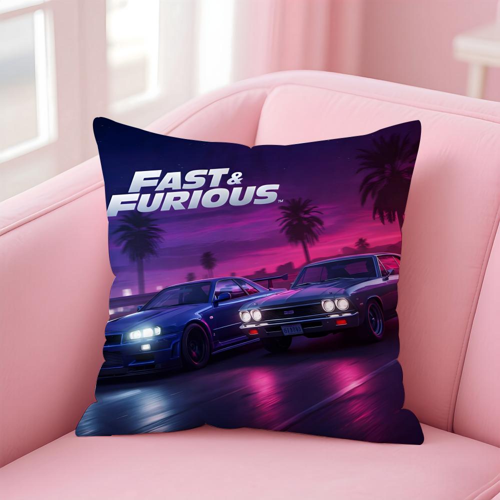 Пленка FFast Furious Наволочка Подушка Ультра Мягкая Ткань, Дружелюбная к Коже Облачный Комфорт Скрытая Молния
