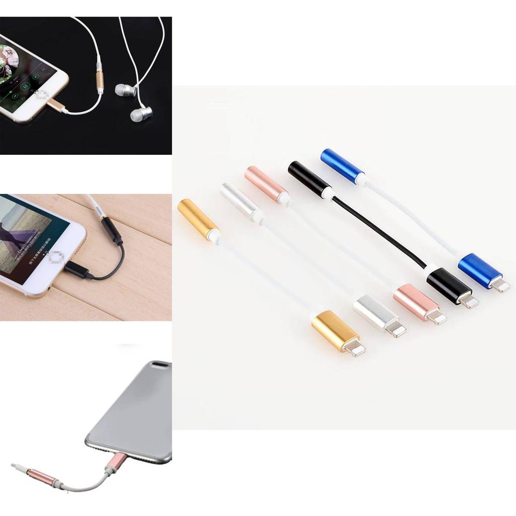Аудиоадаптер Apple Iphone7 Lightning с золотистой, серебристой, розово-золотистой и черной отделкой для всех систем