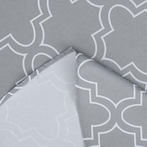 AooHome Round Gloss Tablecloth, Water-Repellent, Nordic Style, Stain-Resistant, Easy to Clean, Washable, Gray, 150cm Diameter, Round