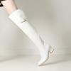 Women's High-heeled Boots Sexy European and American Style Autumn and Winter New Item Solid Color Thick Heel Plus Size Knee High Boots