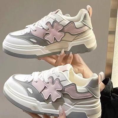 Интернет-знаменитость четырехлистный клевер лето новый дышащий толстая подошва увеличивающие рост повседневные универсальные спортивные кеды белые туфли