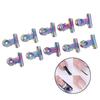10 Pcs Nail Tips Clip Finger Poly Quick Builder Gel Extension Steel Wrap Tools