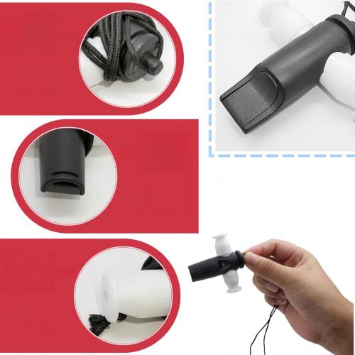 AkNebriax 2-Piece Samba Whistle, Whistle Toy, Samba Whistle Musical Instrument Toy, ABS Plastic with Nylon Rope for Kids, Black and White Crisp Whistl