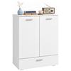 Modern Sideboard, Freestanding Storage Cabinet with Drawer and Adjustable Shelf, White