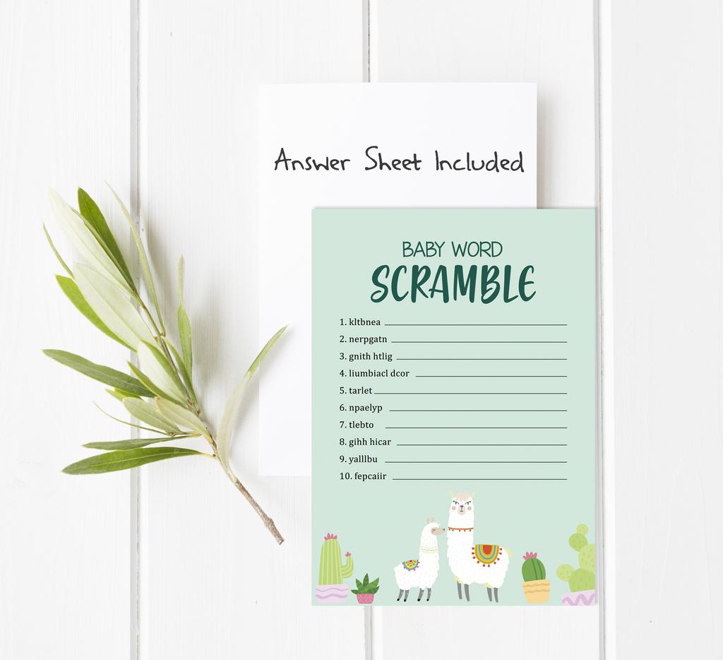 Inkdotpot Игровой набор для вечеринки по случаю рождения ребенка из 50 игр BabyA AlphabetA ABCA с ламой и нейтральной гендерной вечеринкой