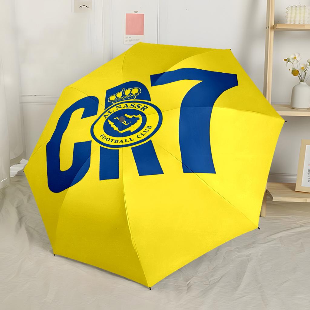 Ronaldo's Dynamic Leap Automatic Umbrella Compact & Durable 8-Rib Design Lightweight Durable Everyday Carry Umbrella Fashion Lovers Spiritual Gift