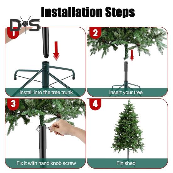 Удлинитель высоты искусственной рождественской елки, металлическое основание для елки, удлинительный столб с 3 крепежными винтами, праздничный удлинитель для елки, подходит для столбов высотой 0,5–1,25 дюйма