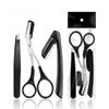 3-Piece Stainless Steel Eyebrow Trimmer Set: Oblique Head Pliers, Detachable Razor with Comb, and Clip.