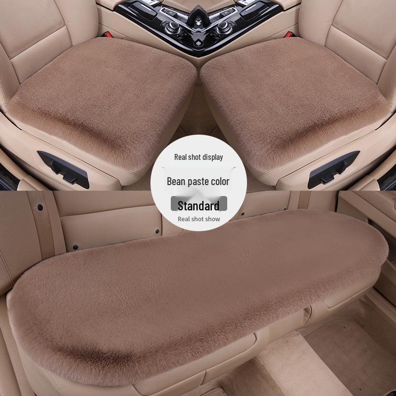 2024 Winter Faux Rabbit Fur Car Seat Cushion Set - Three-Piece Backless