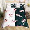 Axolotl Duvet Cover Set Pink Newt Wildlife Comforter Cover With Pillowcases Cartoon Octopus Animal Kawaii Style Twin Quilt Cover