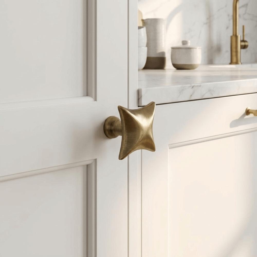 Zinc Zinc Zinc Alloy Cabinet Knobs Four Point Star Furniture Handles Storage Drawers